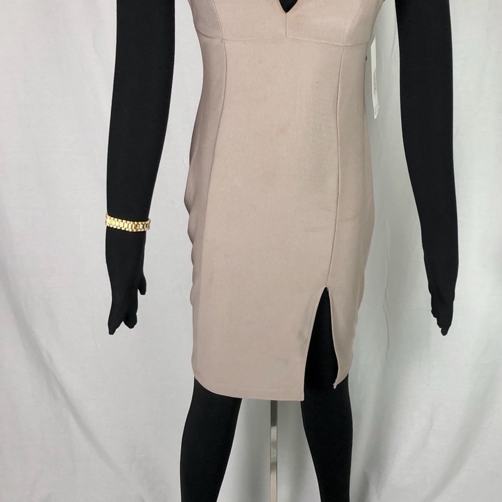 Tan strappy v-neck Dress